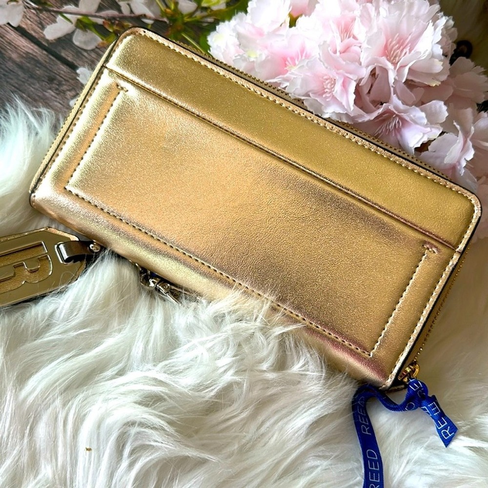 Reed Gold Wallet And Initials R Keychain