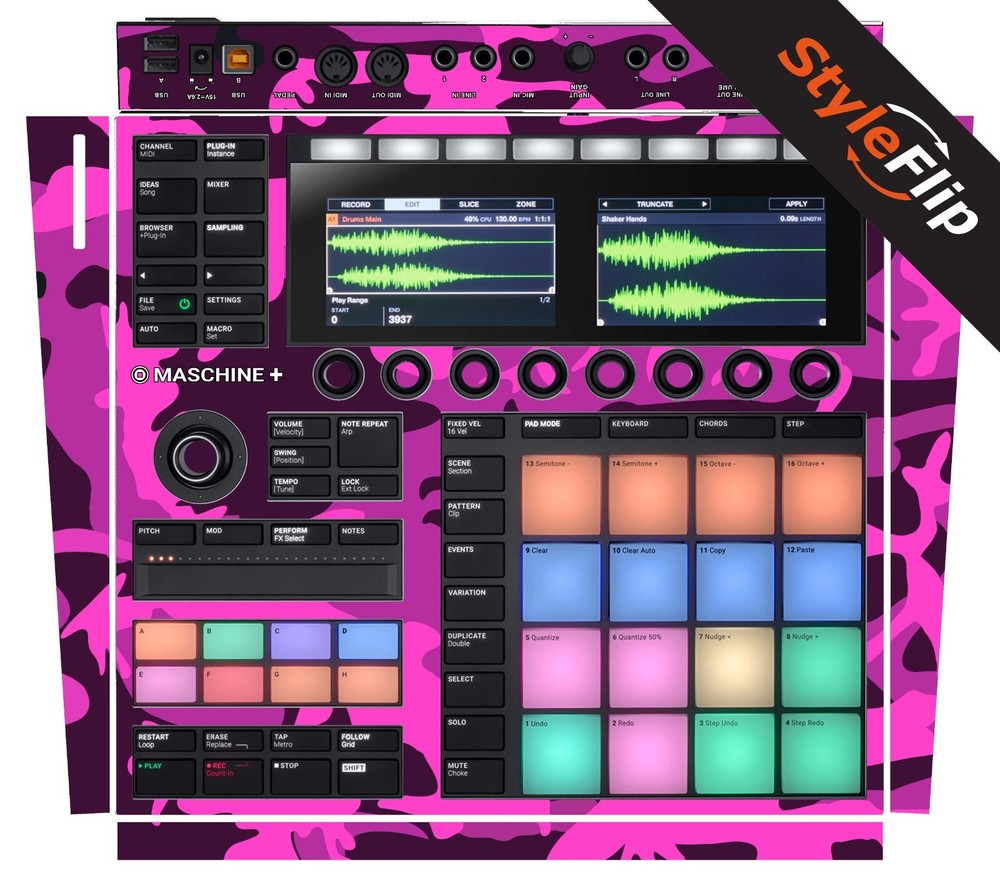 Native Instruments Maschine Plus |  Pink Camo | Protective Decal | Syleflip