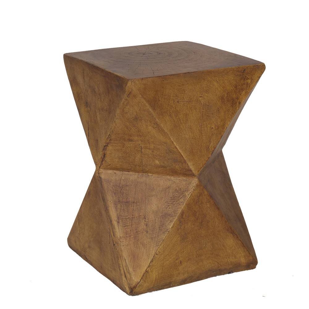 18'' Tall Unique Concrete Side Table Decor Outdoor Handmade End Table Geometric