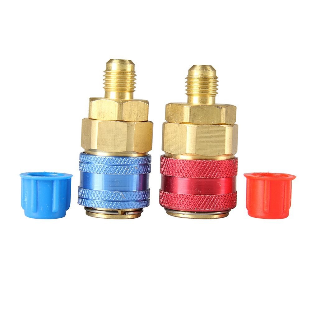Refrigerant Car Quick Coupler Connector Brass Adapters Low &High Side AC Coupler