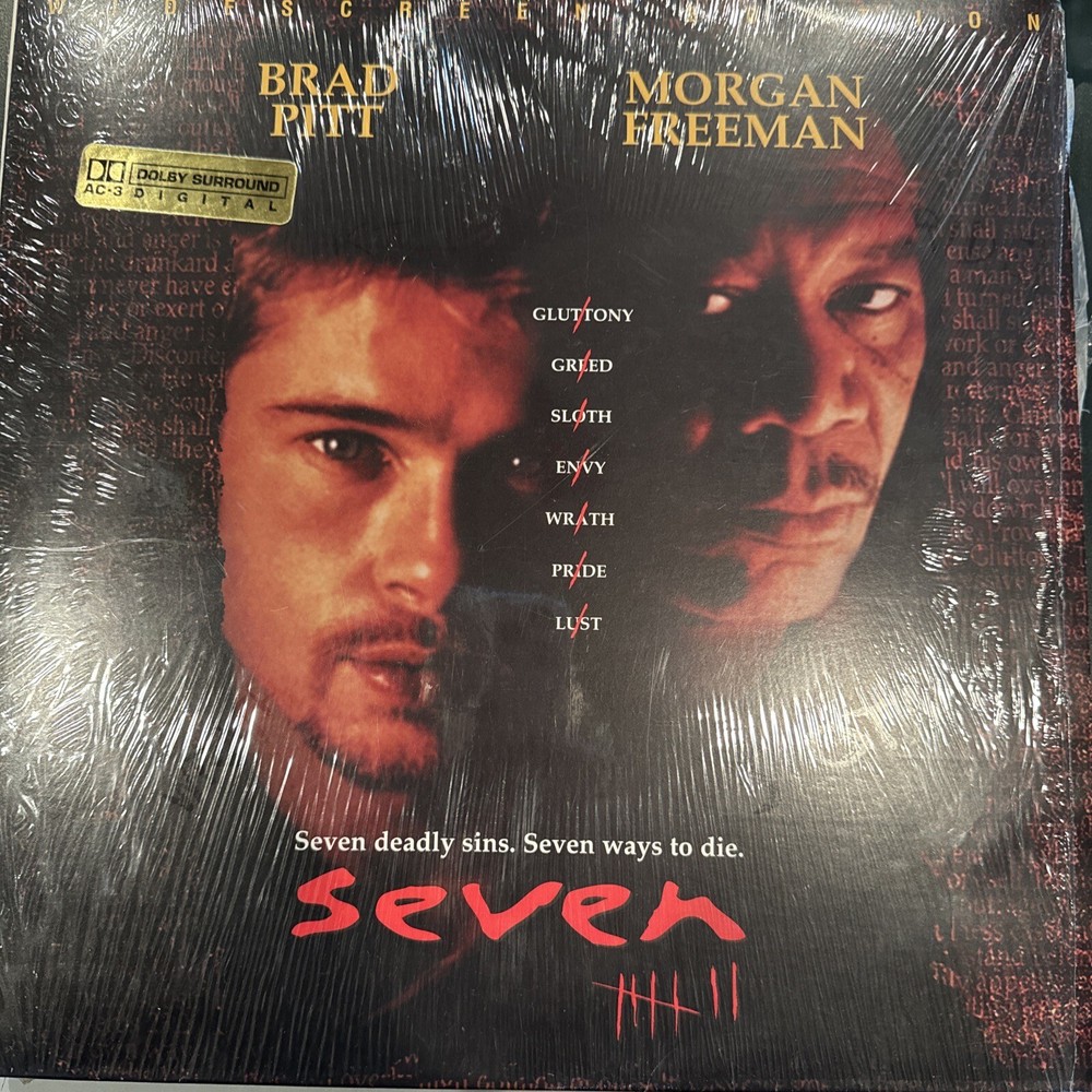 Seven (Laserdisc, 1996) Brad Pitt Morgan Freeman Widescreen Edition