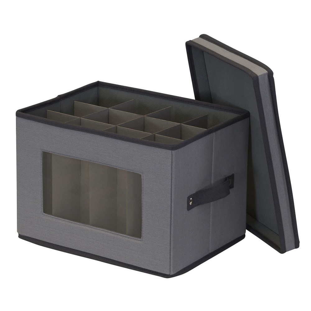 Champagne Flute Storage Box 12 Sturdy Compartments Windowed Front Panel 2 Rivete
