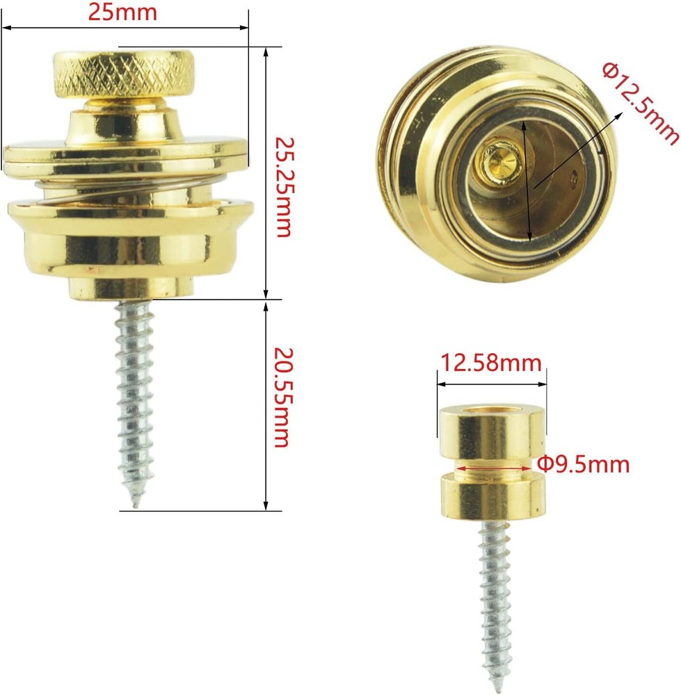 Gold Flat Head Skidproof Strap Locks Heavy Duty