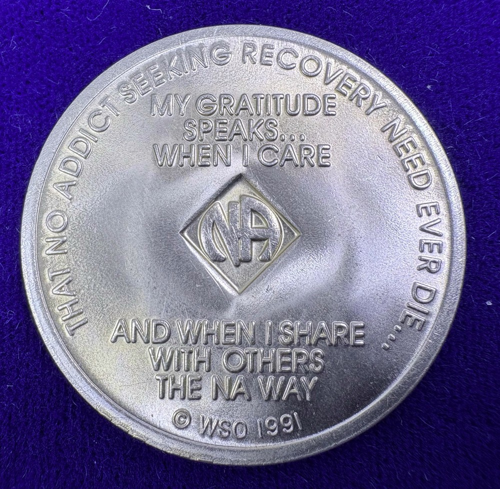 Old Style Narcotics Anonymous 7 Year Medallion Chip Coin WSO 1991