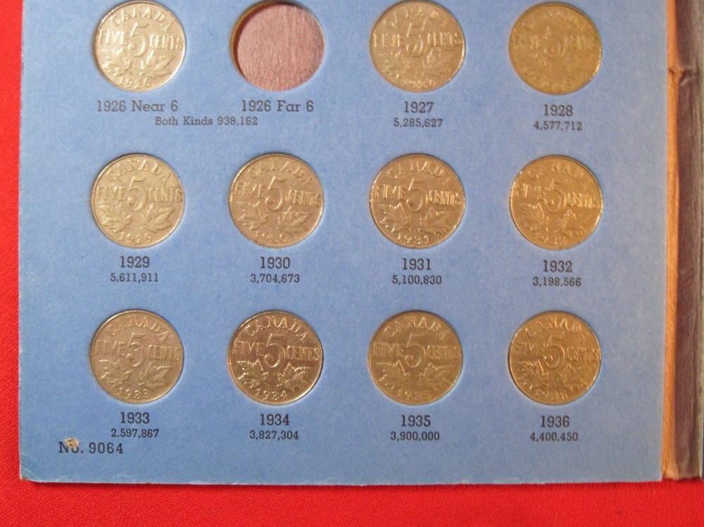 PARTIAL #1+#2 CANADA NICKEL/ 5 CENT COLLECTION  (#352E)