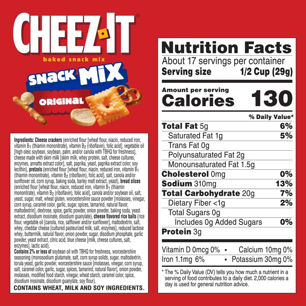 Original Snack Mix, Lunch Snacks, 17.8 oz