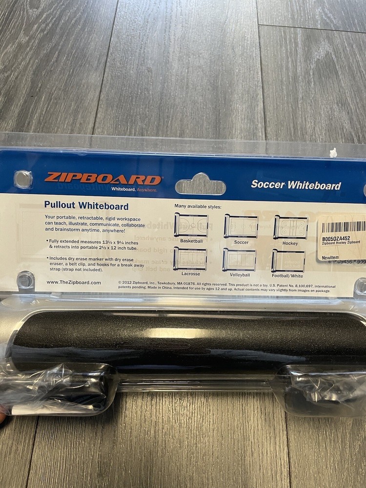 Zipboard Soccer Pull Out Whiteboard New Coaching With Belt Clip