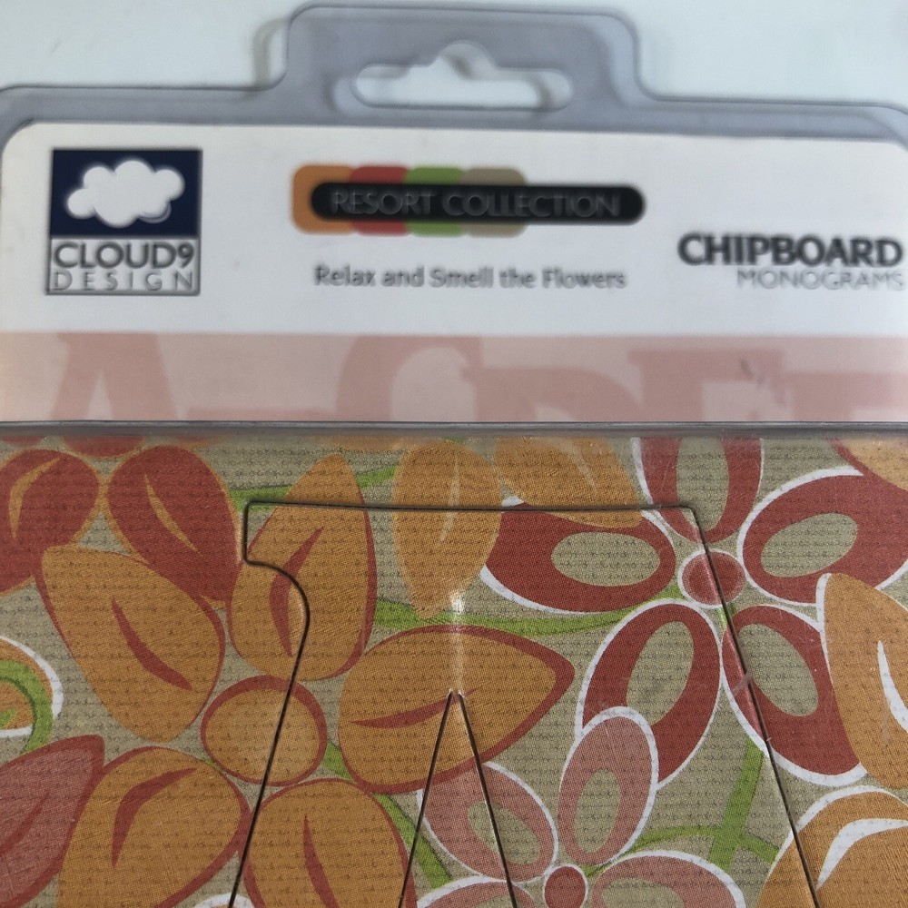 Fiskars Alphabet Chipboard Monogram RELAX FLORAL Pattern 3.5" Cloud 9 Design