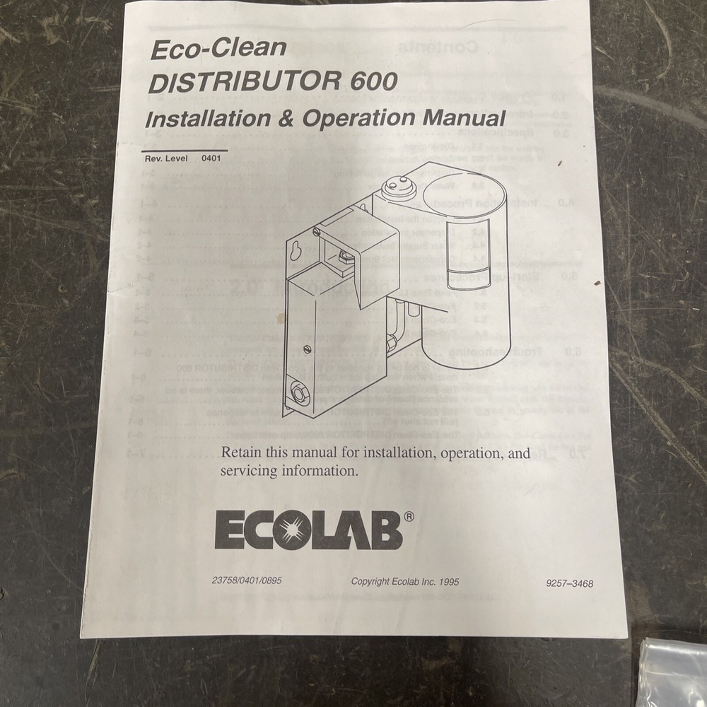 ECOLAB ECO-CLEAN DISTRIBUTOR 600