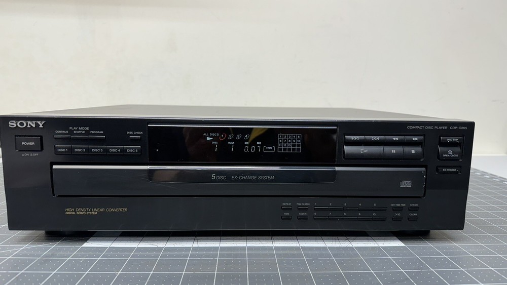Sony CDP-C265- 5 Compact Disc Exchange System- High Density Works W/ Issues 🔥🔥