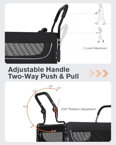 All Terrain Pet Stroller for Medium & Large Dogs with Ramp, Foldable Dog