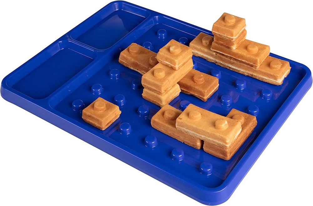Brick Building Construction Eating Plate-Stack & Build Your Brick-Shaped Waffles