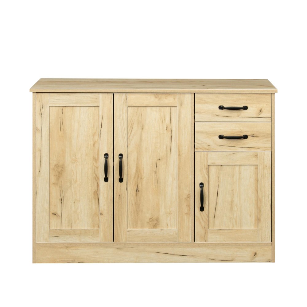 Wood Buffet Sideboard with 2 Doors 2 Drawers Serving Storage Cabinet