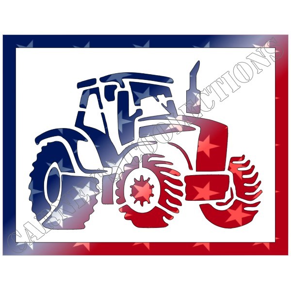 7.5"x10" Clear Plastic Stencil - Tractor (RA25)