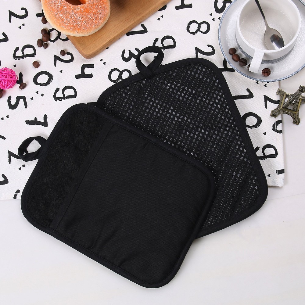 100% Cotton with Silicone Kitchen Everyday Basic Pot Holder Coaster Potholder...