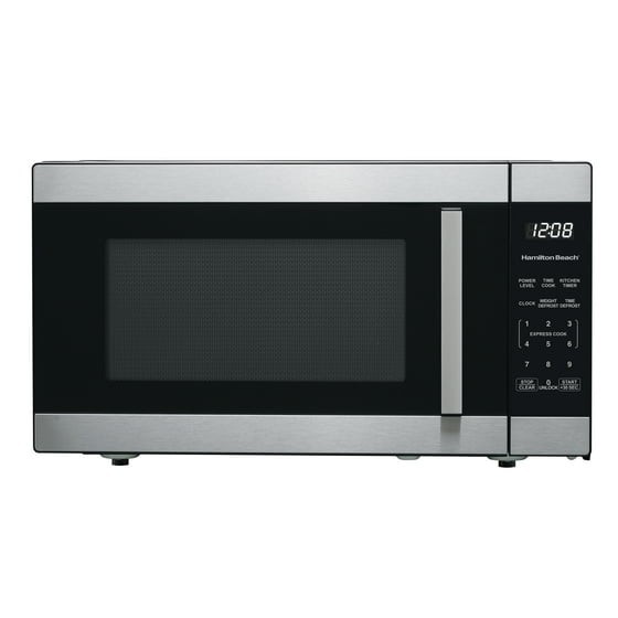 Hamilton Beach 1.6 Cu ft Sensor Cook Microwave Oven, Stainless Steel