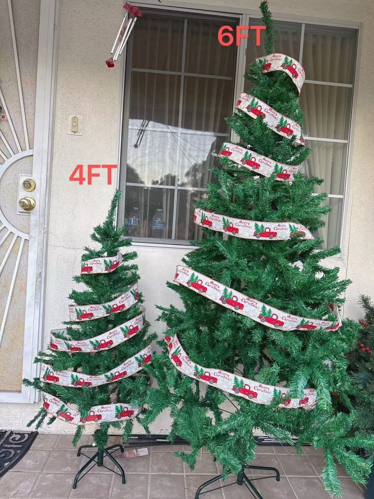 6FT Hinged Artificial Christmas Pine Tree w/ 1000 Dense Branches, easy assembly