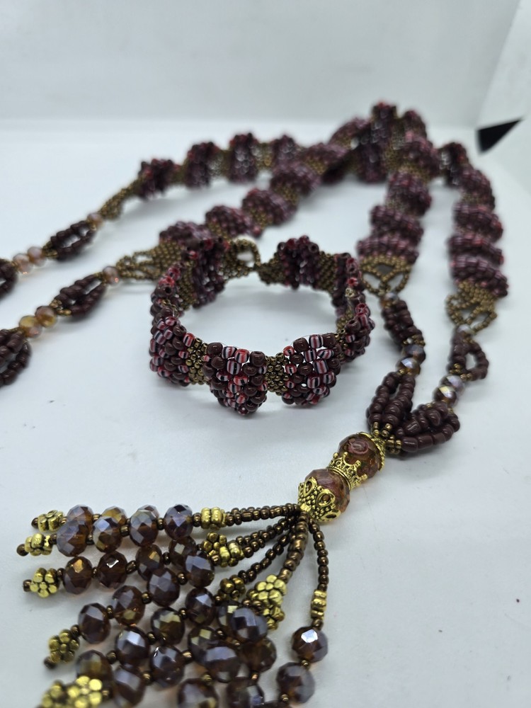 Set de collar e idde orisha OYA Deluxe Tejido