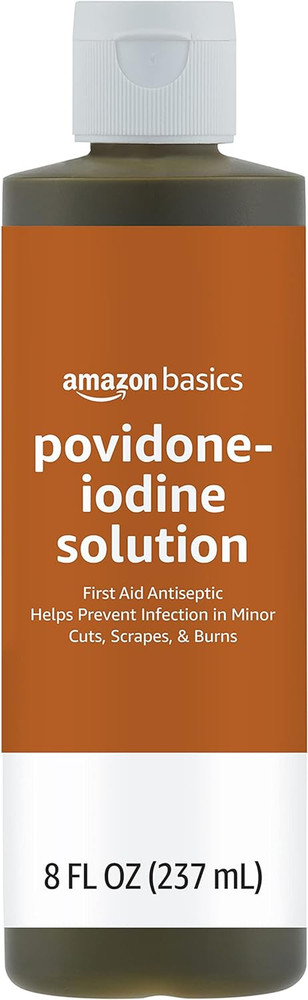 Amazon Basics First Aid Antiseptic, 10% Povidone Iodine Solution First Aid Antis