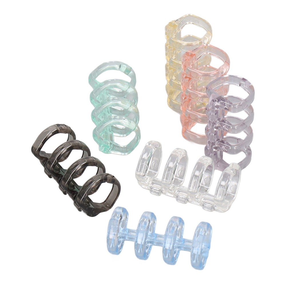 70PCS 4 Hole Binding Spines Plastic Split Loose Leaf Rings Multiple Colors