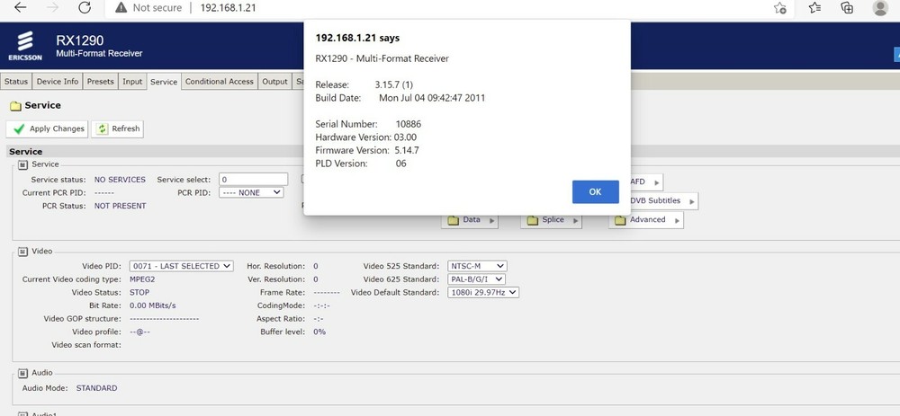 Tandberg ProMPEG IP Input unit HD/SD Receiver Decoder CA AllLicenseEnabled