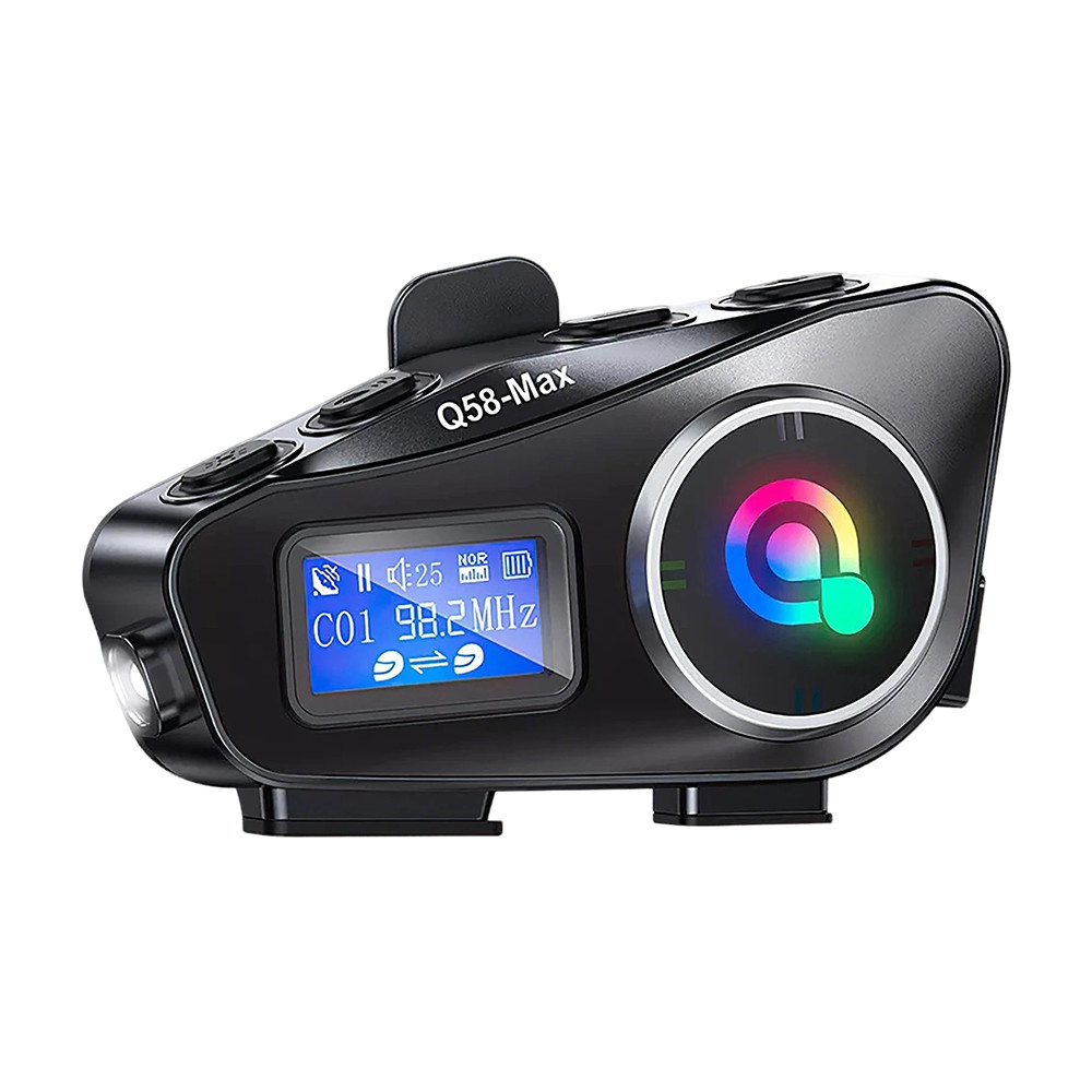 Bluetooth Headset Motorcycle Intercom Helmet LCD Waterproof maximum 32GIZ