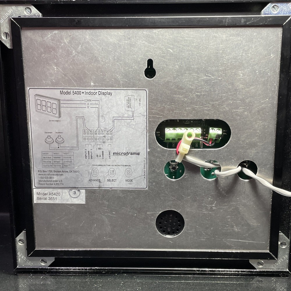 Microframe 5400 2-Digit Take-A-Number LED Display Power Supply & Remote Control