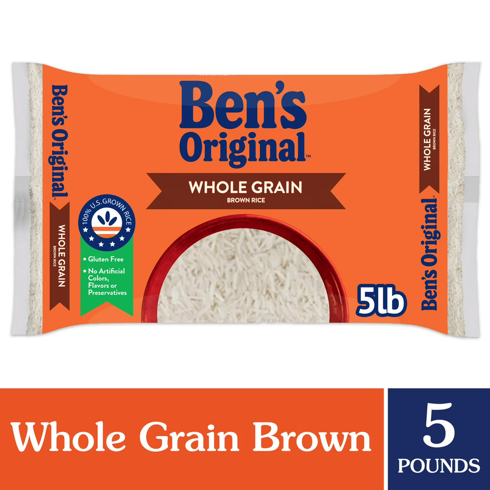BEN S ORIGINAL Whole Grain Brown Rice, 5 lb Bag