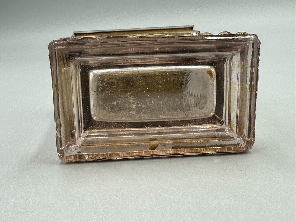 1910s MANTEL CLOCK Glass CANDY CONTAINER Antique A&E 164