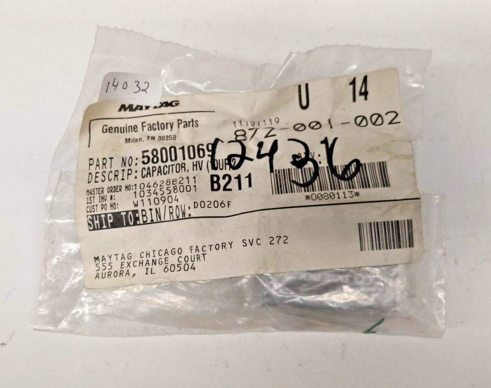 Maytag Capacitor 58001069