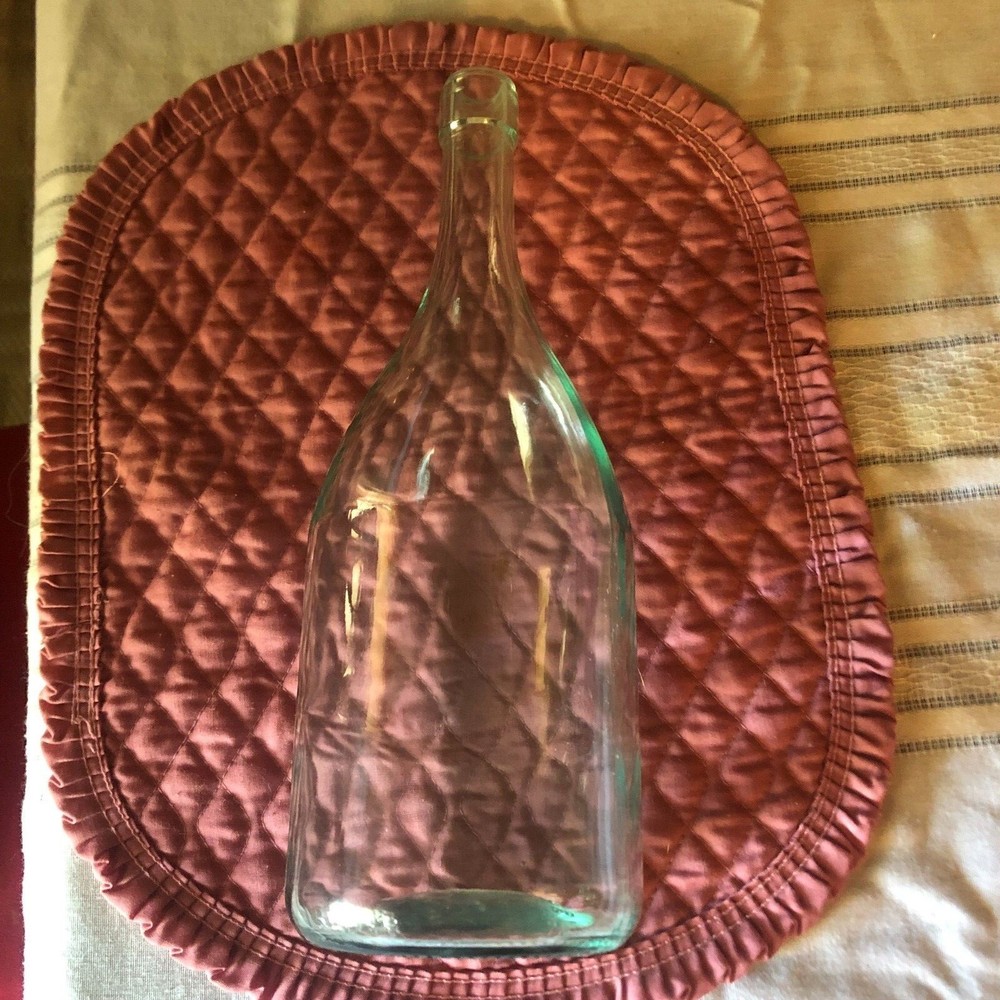 vintage large clear cork bottle i