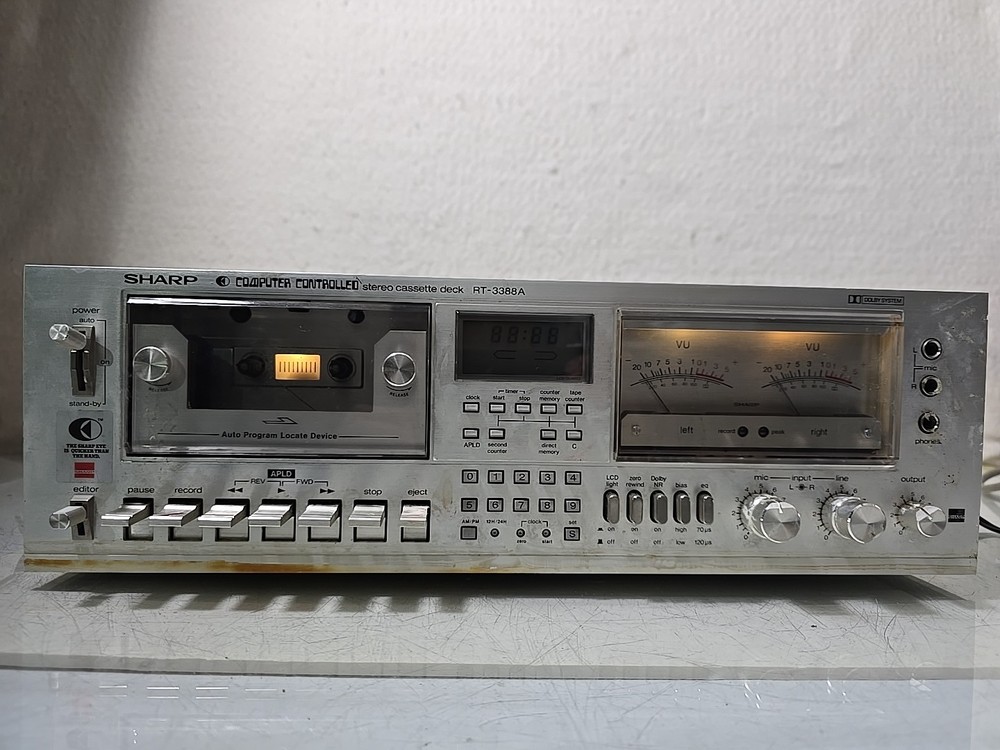 SHARP RT-3388A COMPUTER CONTROLLED CASSETTE DECK PLAYER, NOT WORKING FOR REPAIR