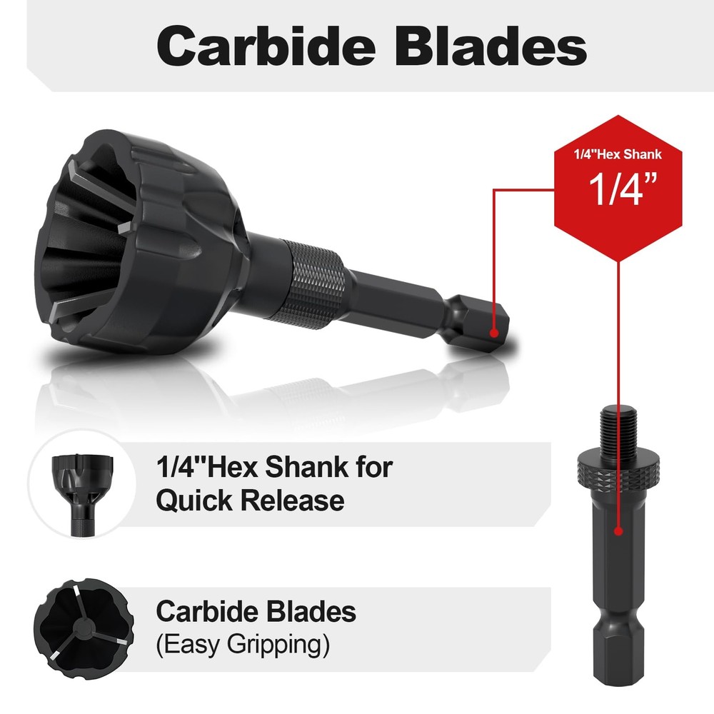 Deburring External Chamfer Tool With Tungsten Carbide Blade, Bolt Thread Repa...