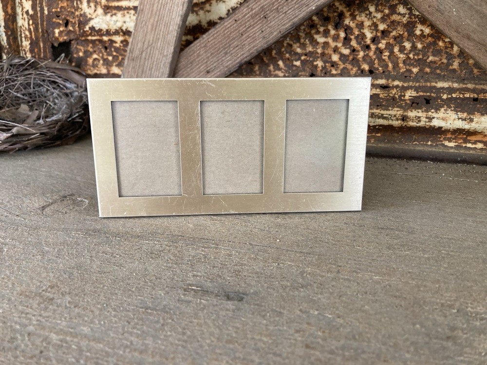 Vintage MCM Brass Gold Tone Picture Frame Tri Frame