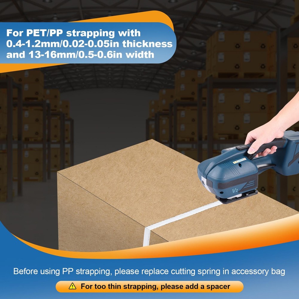 Automatic Electric Strapping Machine Tool for PP/PET 0.51"-0.63" Straps US
