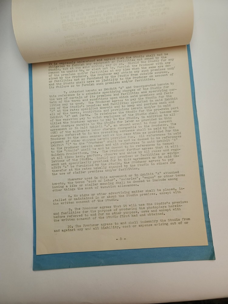 INVITATION PLAYHOUSE / Rene Williams, 1951 signed TV contract document