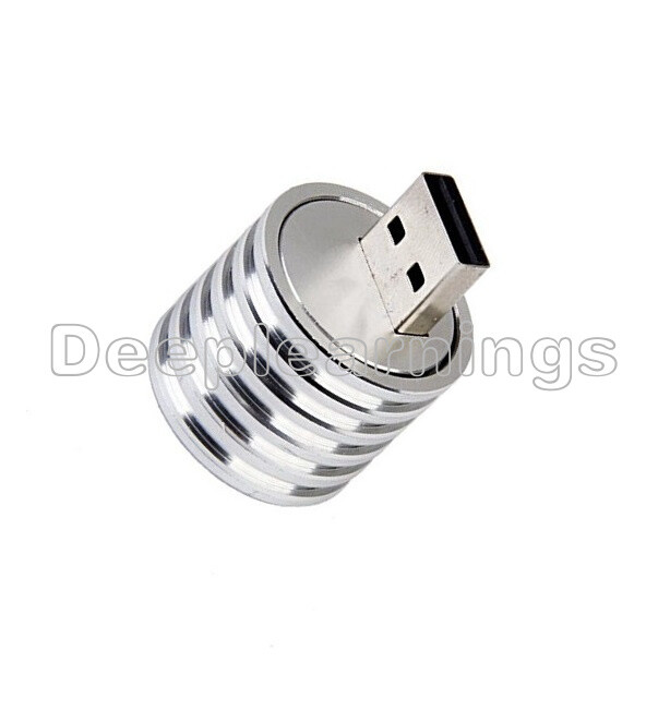 NEW Aluminum 3W USB LED Lamp Socket Spotlight Flashlight White Light