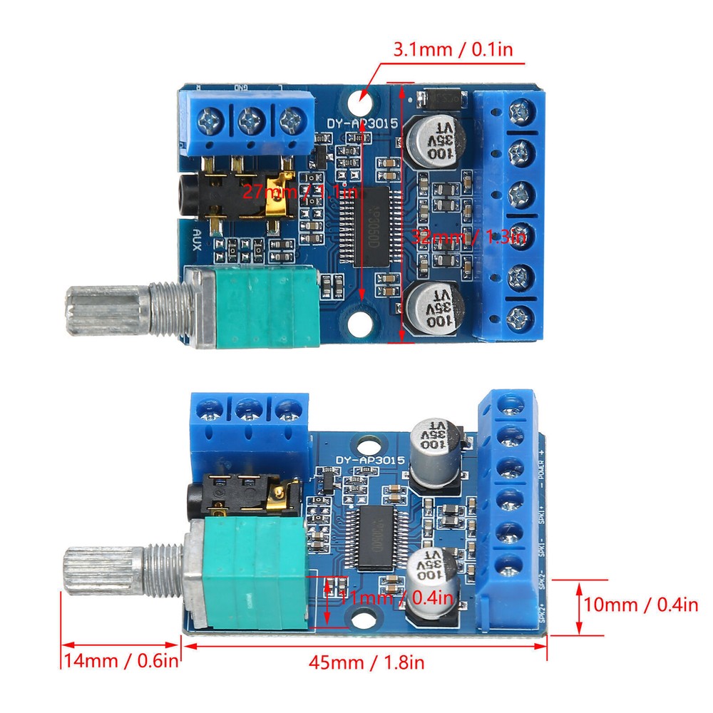 30Wx2 Stereo Digital Power Amplifier Board DIY Module with Volume Control