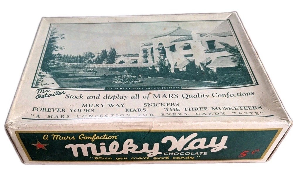 Vintage 1940's Milky Way Candy Box & Lid