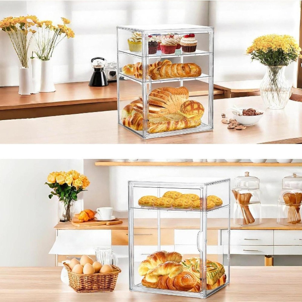 Bakery Pastry Display Case Transparent Bread Display Cabinet with Clear Lid