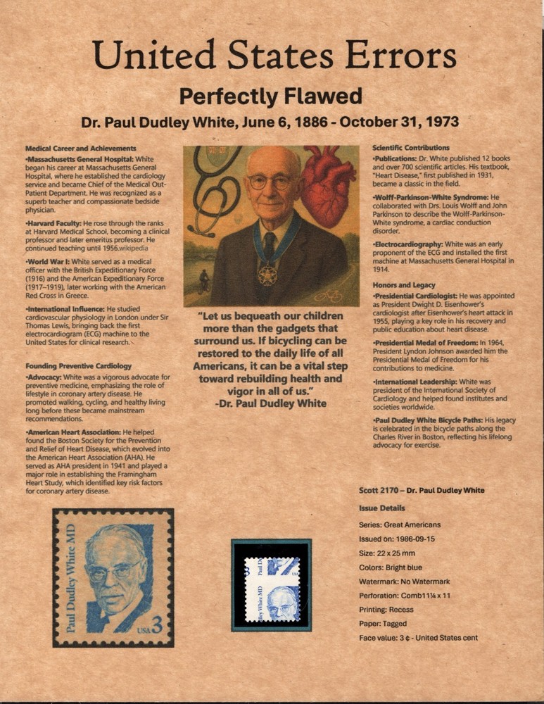 Perfectly Flawed SN 2170 MNH - Misperf on Presentation Panel 8.5” X 11”
