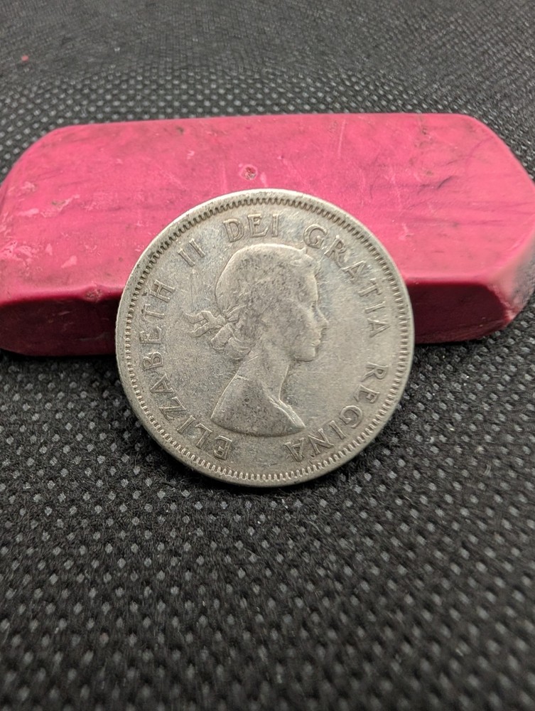 CANADA 1955 80% SILVER 25 CENTS
