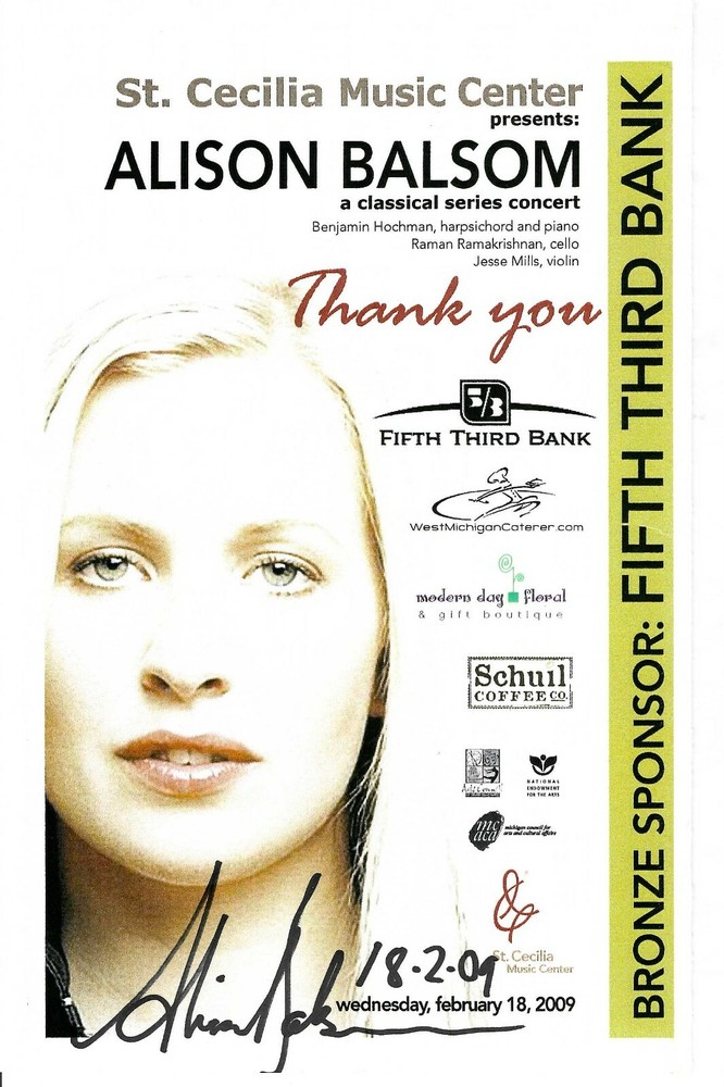Alison Balsom Signed Live Concert 5.5x9 Program #1