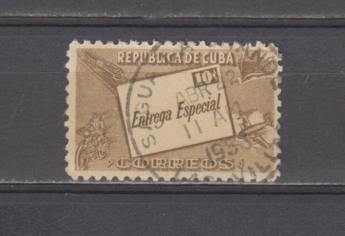 1CUBA  : 1945  - USED - SCOTT #  E12   SPECIAL DELIVERY