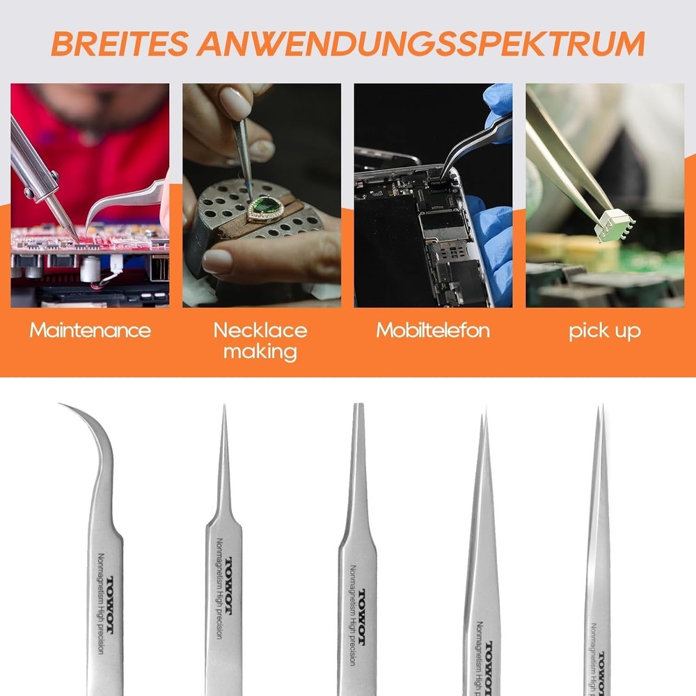 Curved Precision Tweezers for Electronics