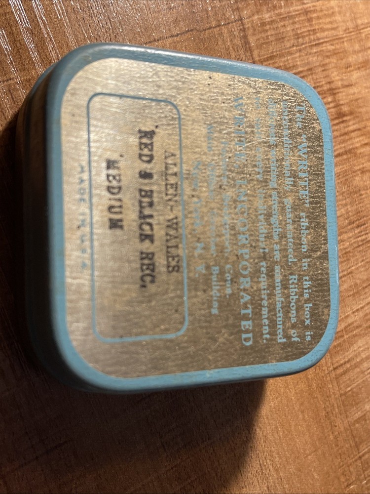 Write typewriter ribbon metal tin Only