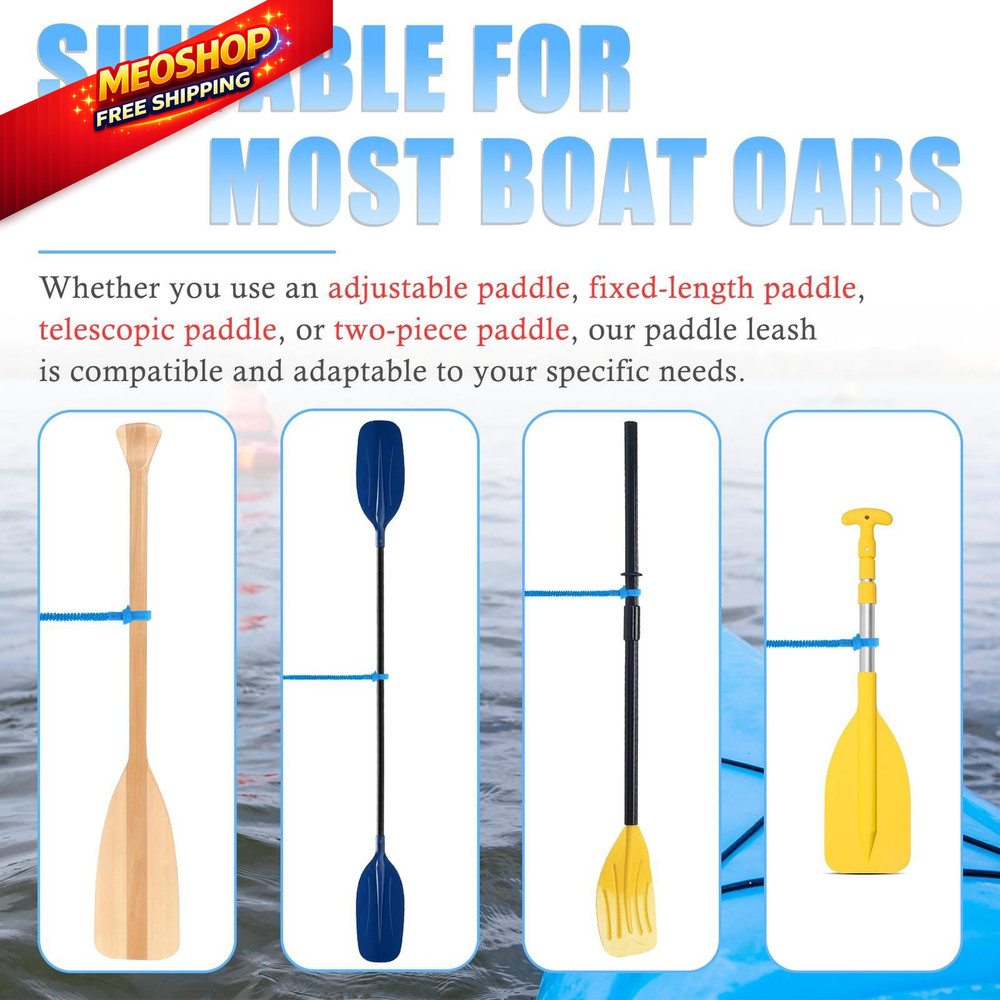 NVAAV 1/2/4 Pack Kayak Paddle Board Tether Leash 1pc(3.3-7ft), Blue