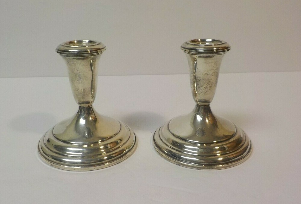 Pair Vintage TOWLE Sterling Silver 4" Candlesticks