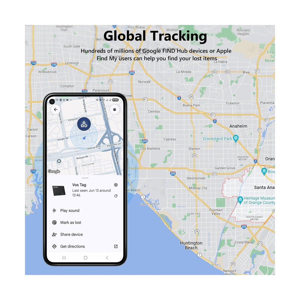 ATUVOS Air Tag Ultra-Thin Wallet Tracker for Android & iOS, Dual Sy... Fast Ship