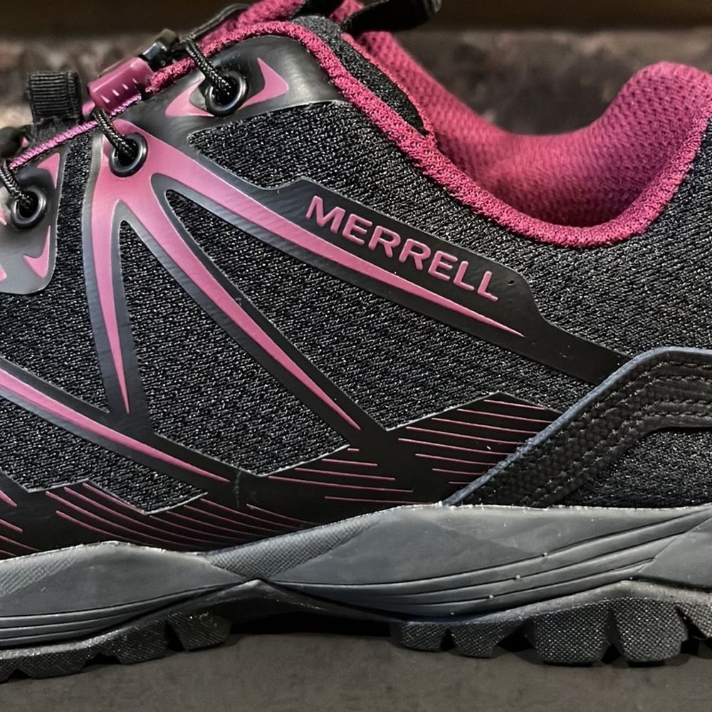 Merrell Work Fullbench Black and Purple Slip Resistant